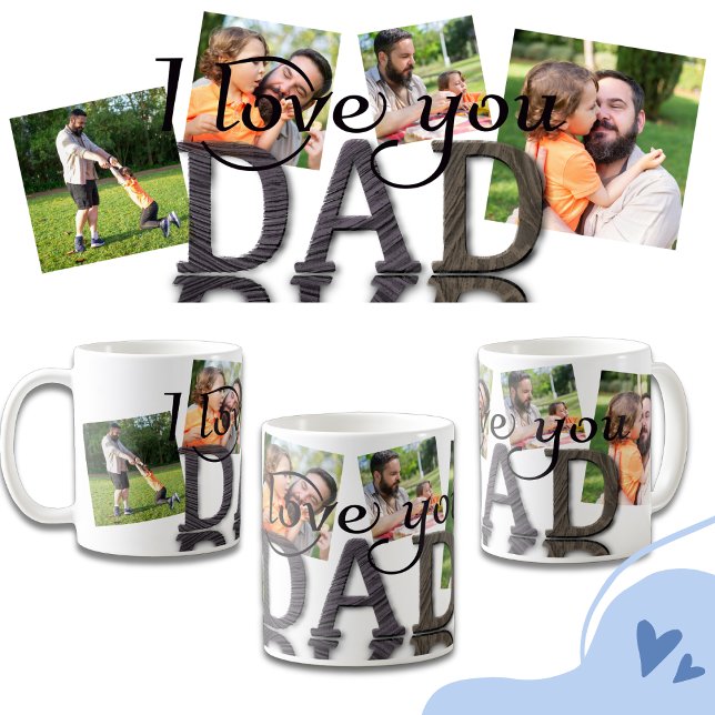 Je t'aime papa, photo collage mug (Créateur téléchargé)