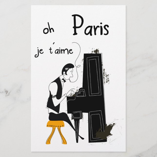 je taime Paris Briefpapier (Vorderseite)