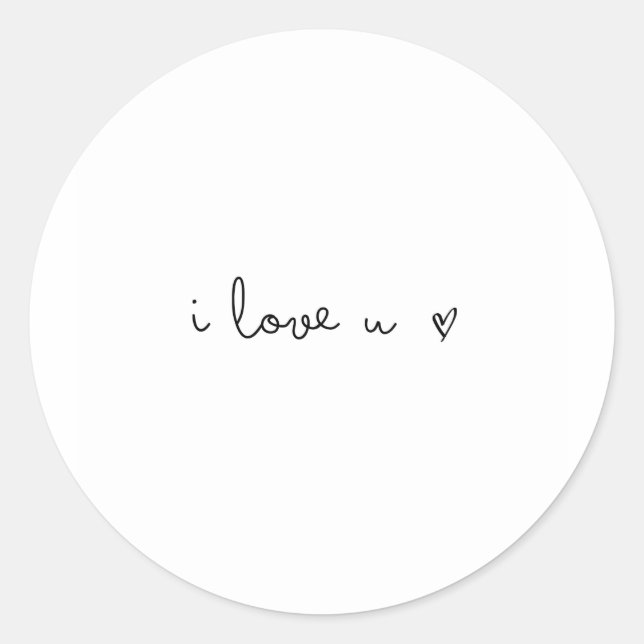 je t'aime petit autocollant (Devant)