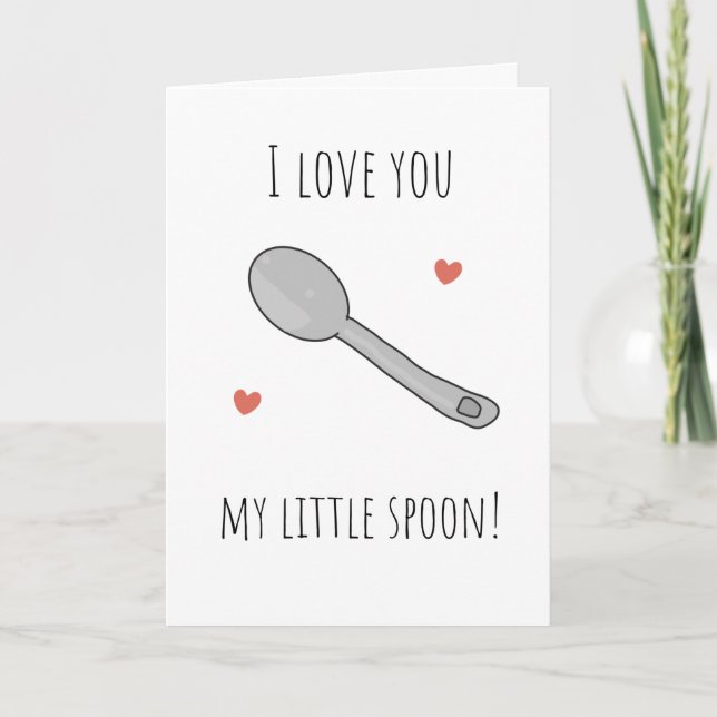 Je t'aime petite cuillère carte de la Saint-Valent (Devant)