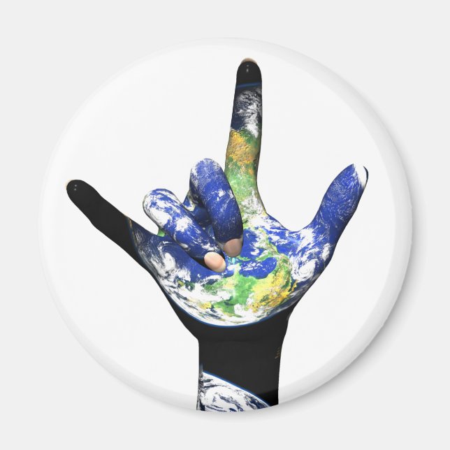 Je T'Aime Planet Earth Magnet (Devant)