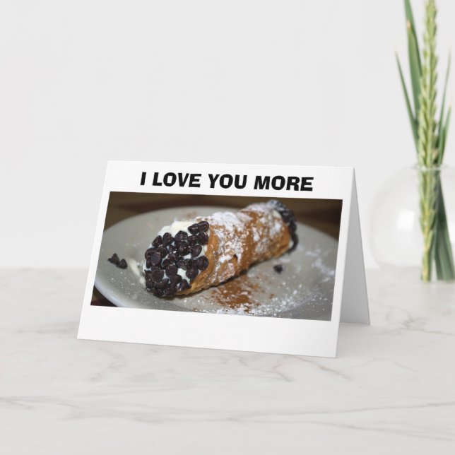 "JE T'AIME PLUS QUE LE CANNOLI" CARTE D'AMOUR ITAL (Devant)