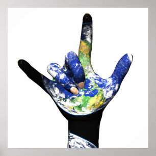 Je t'aime Poster de la planète Terre