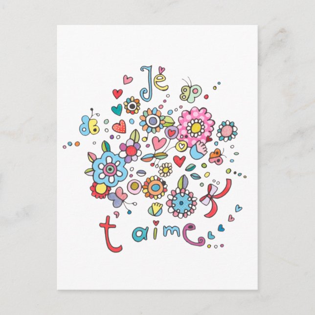 Je T'Aime Postkarte (Vorderseite)