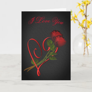 Je t'aime Red Roses Cartes de Coeur