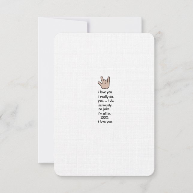 Je t'aime ..sérieusement .. Carte (Devant)