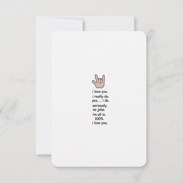 Je t'aime ..sérieusement .. Carte (Devant)