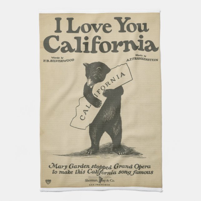 Je t'aime serviette de la Californie (Vertical)