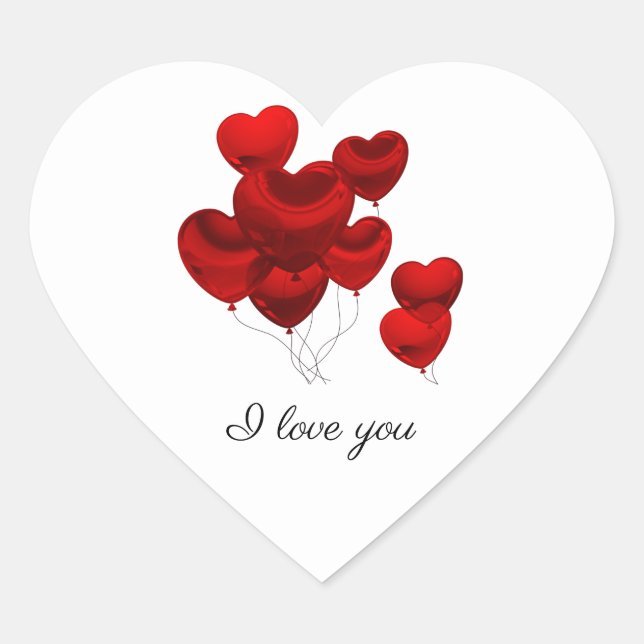 Je T'Aime Stickers Coeur (Devant)