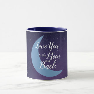 Je t'aime sur la lune et la tasse arrière