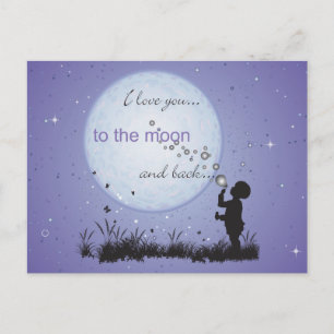 Je t'aime sur la lune et les cartes postales
