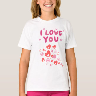 Je t'aime t-shirt pour enfants avec un cœur migno