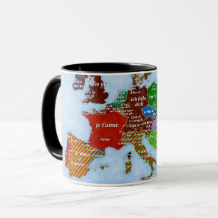 Je t'aime tasse de carte