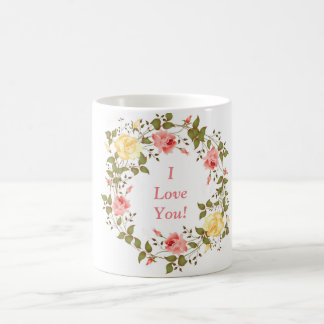 Je t'aime tasse florale !