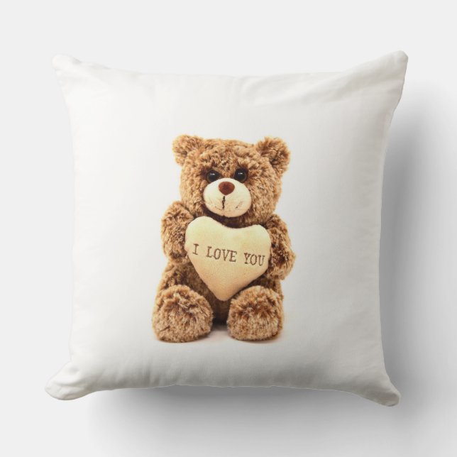Je t'aime Teddy Ours Jeter Oreiller (Recto)