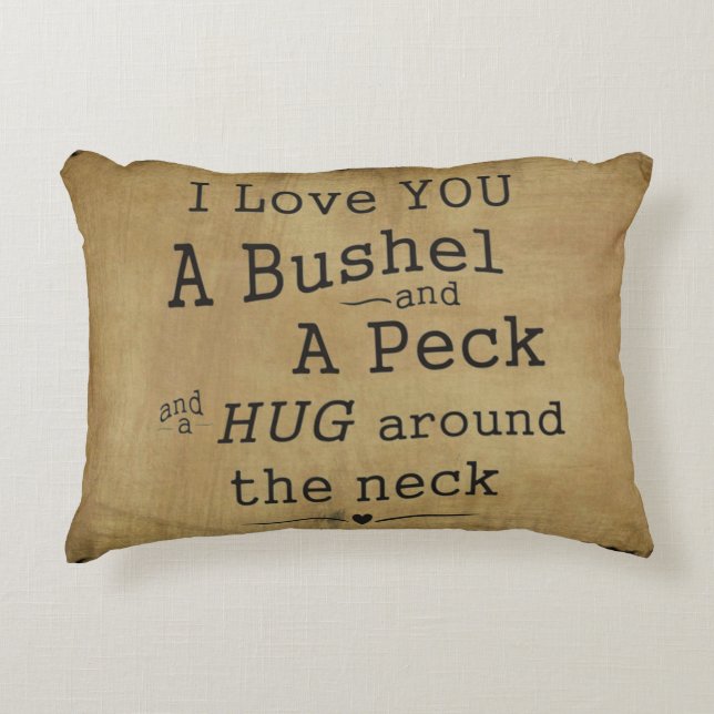 Je t'aime un boisseau et un coussin de picotin (Devant)