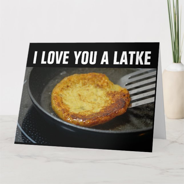 JE T'AIME UN LATKE Cartes de vœux de Hanukkah (Devant)