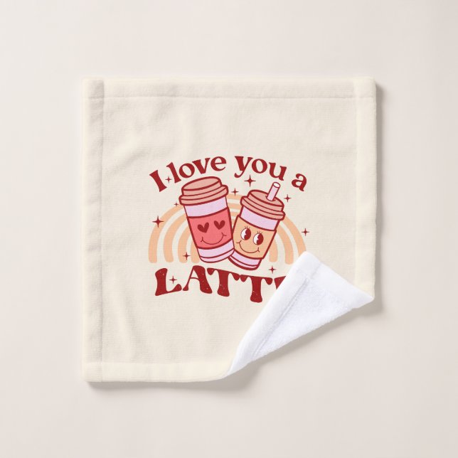 Je T'Aime Un Latte | Pun Coupe De Café Cute (Gant de toilette)