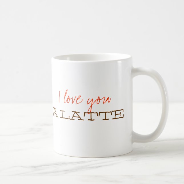 Je t'aime une tasse de café fin sucré mignon (Droite)