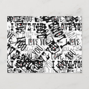 Je T'AIME Valentine Mariage Save Date Carte postal