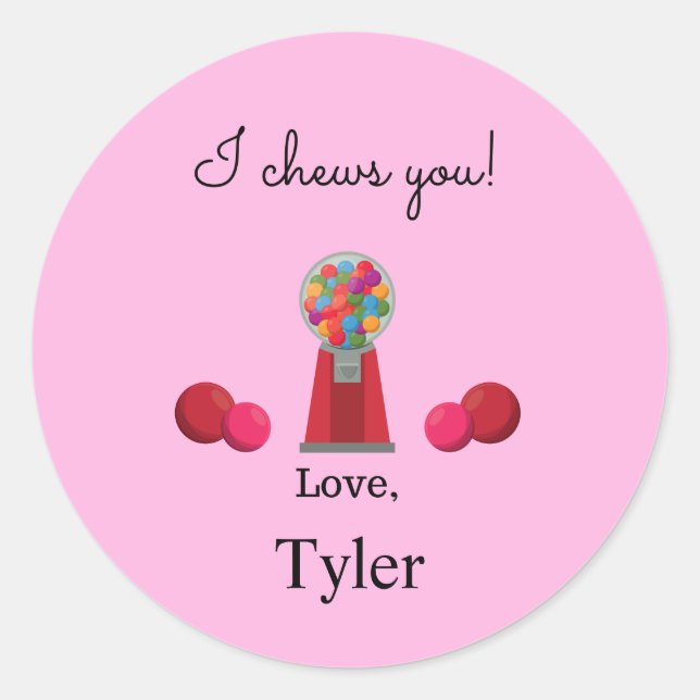Je te mâche Sticker pour la Saint-Valentin (Devant)