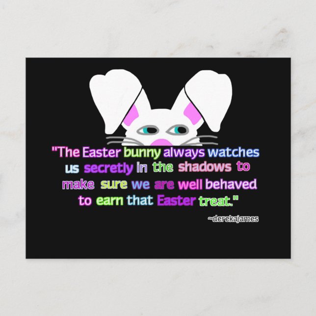 Je Te Vois, Carte Postale Du Lapin De Pâques (Devant)