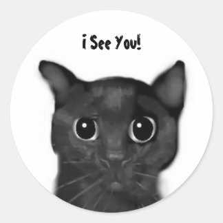 Je Te Vois ! Sticker pour chat noir Jin-Jin