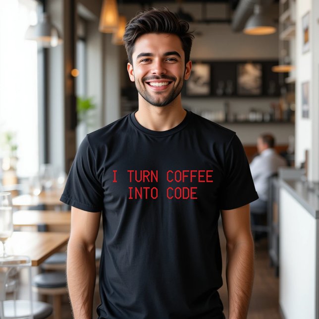 Je Transforme Le Café En Code T-Shirt Funny Food (Créateur téléchargé)