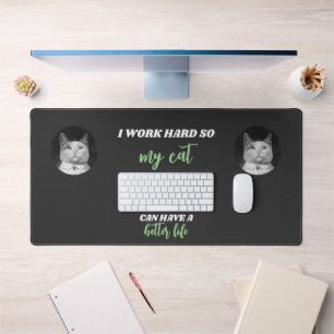 Je travaille dur - Photo de chat personnalisée