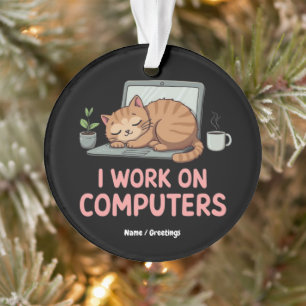 Je Travaille Sur Ordinateurs Drôle Chats Ordinateu