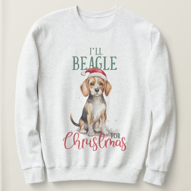 Je vais Beagle pour Noël Pet Sweatshirt (Design devant)