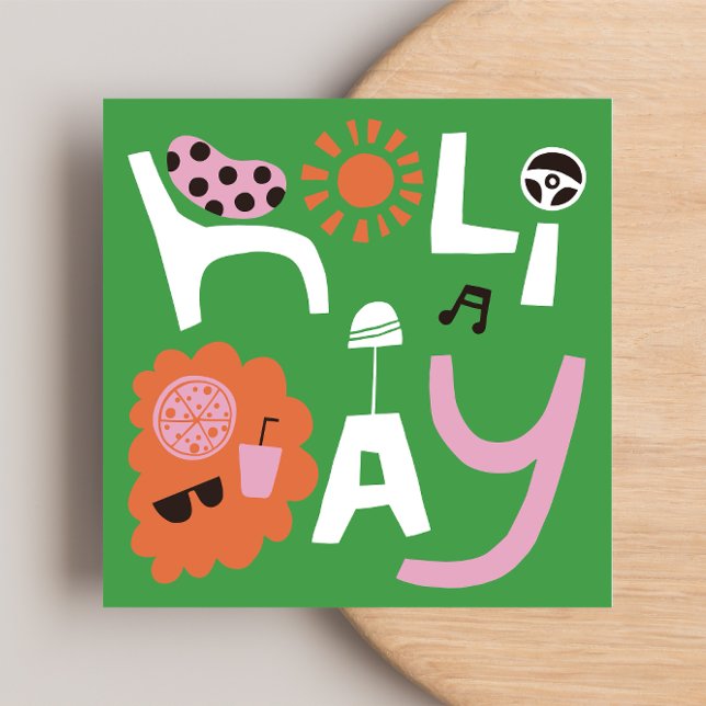 JE VAIS EN VACANCES Carte à billet plat (Créateur téléchargé)