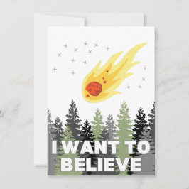 Je veux croire carte de voeux astéroïde