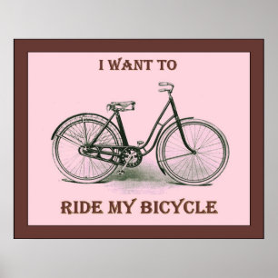 Je Veux Faire Le Tour De Mon Vélo ~ Poster Vintage