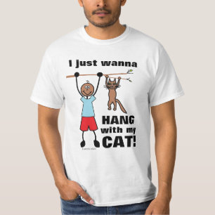 Je veux juste traîner avec mon chat ! T-shirt drôl