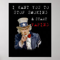 Je veux que vous oncle Sam Vape Premium Poster