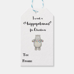 Je veux un hippopotame pour Noël - étiquette de
