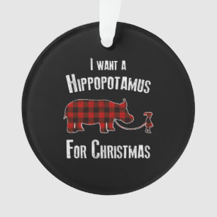 Je Veux Un Hippopotame Pour Noël Rouge Plaid