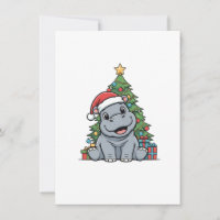 Je veux une carte de vœux hippopotame