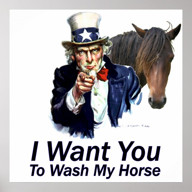 Je Veux Vous : Pour Laver Mon Poster De Cheval (Devant)