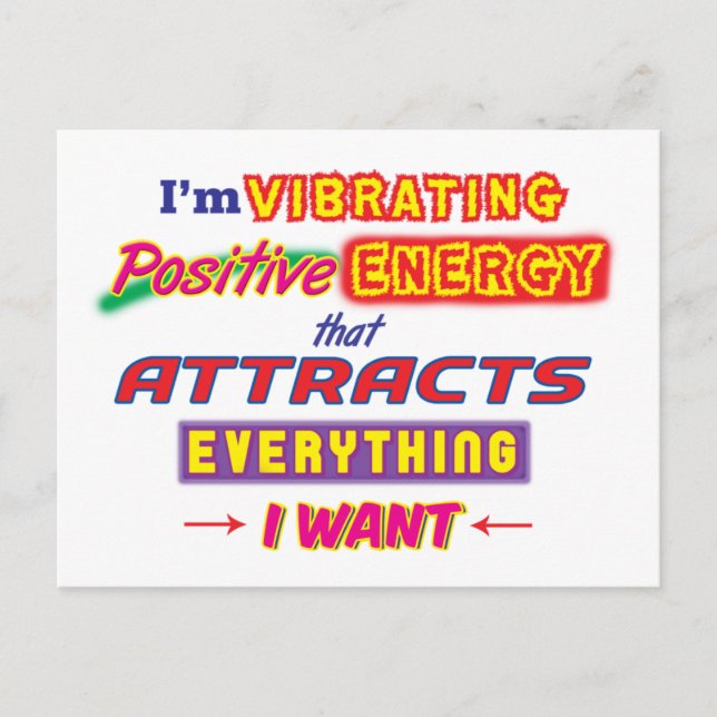 Je vibre la carte postale énergie positive (Devant)