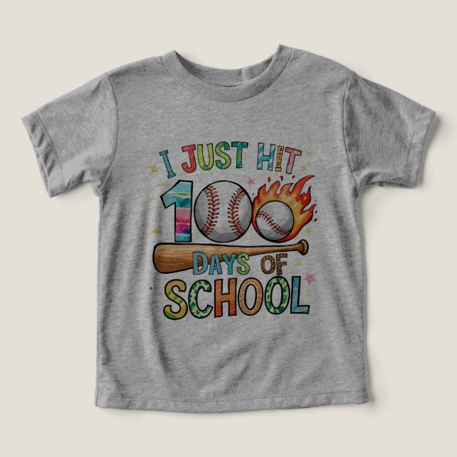 Je Viens De Toucher 100 Jours De Baseball Scolaire (Design Recto)
