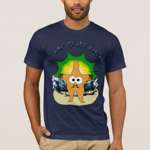 Je voudrais mon T-shirt d'étoiles de mer de dos de