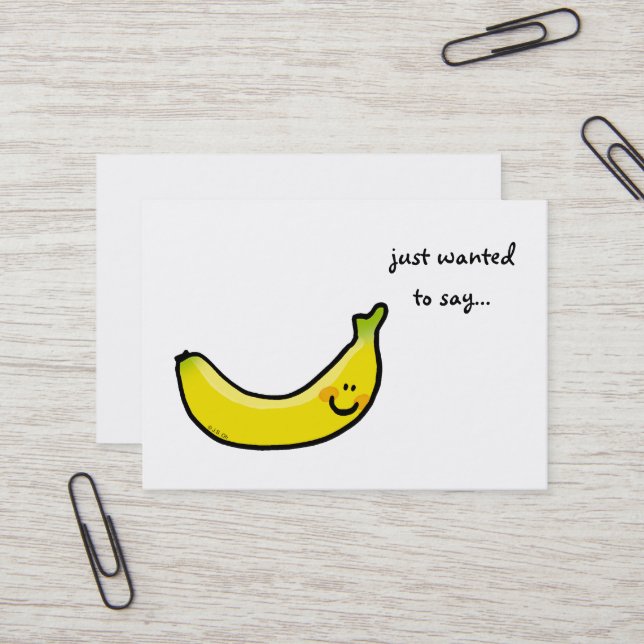 Je voulais juste dire... ( banane ) carte de visit (Devant/Arrière en situation)