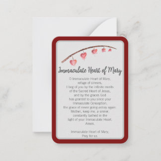 "Je vous ai prié aujourd'hui" Immaculé Carte pour 