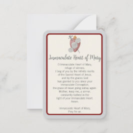 "Je vous ai prié aujourd'hui" Immaculé Carte pour 