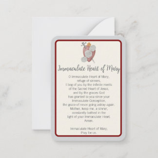 "Je vous ai prié aujourd'hui" Immaculé Carte pour 