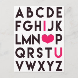 Je VOUS AIME - belle carte postale Alphabet