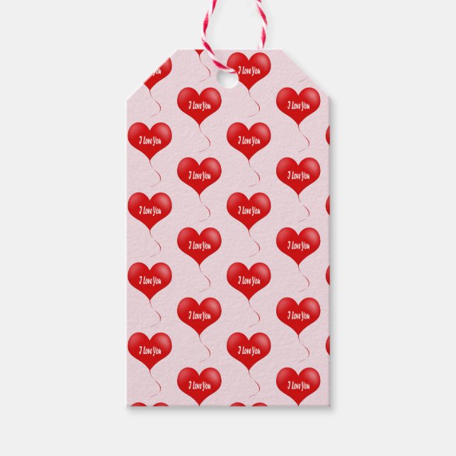 Je vous aime - étiquette cadeau romantique (Devant)