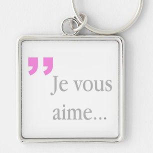 JE VOUS AIME French White Schlüsselanhänger